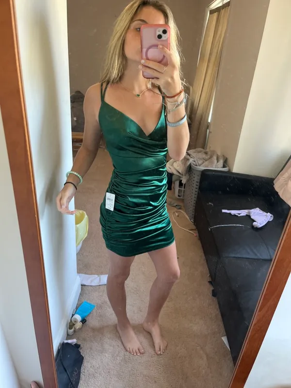 Windsor Emerald Green Homecoming Dress - Image 6