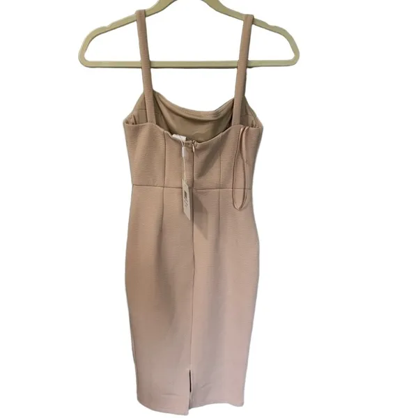 Selfie Leslie Women's XS Bodycon Dress Light‎ Pink Nude Textured Knee-Length NWT - Image 2