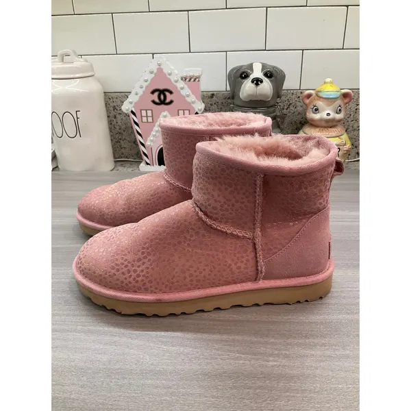 UGG AUSTRALIA‎ CLASSIC MINI SNOW LEOPARD SPARKLE SPOTS BOOTS - Image 7