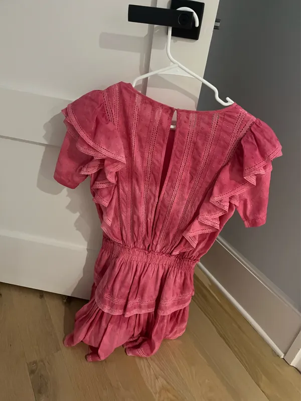 Love Shack Fancy Mini Dress Pink Ruffle - Image 2