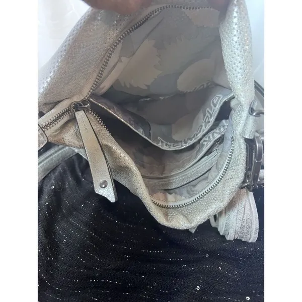 Suri‎ Frey Crossbody Shoulder Hobo Bag Purse Silver Vegan Tassel EUC - Image 8