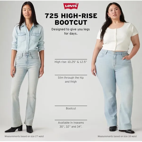 NWT Levi's 725 Women's High Rise Bootcut Jeans Medium Wash 31x32 - Image 4
