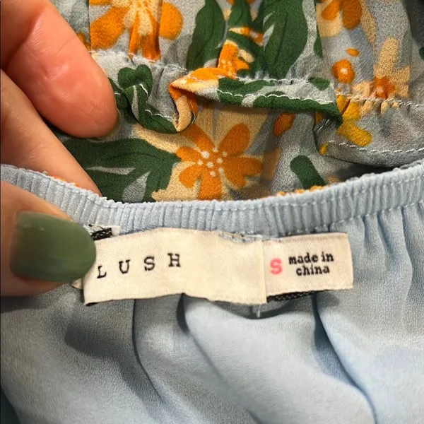 Lush Tropical Floral Spaghetti Strap Dress size small - Image 13