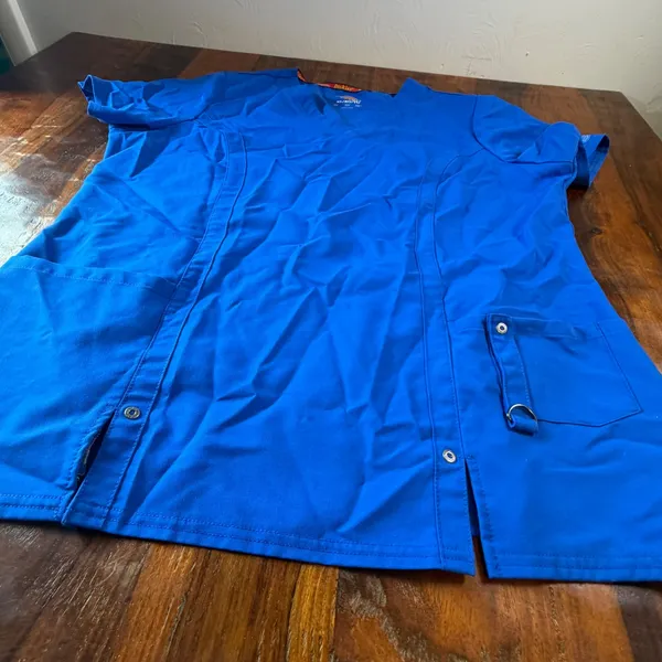 Dickies Xtreme Stretch Royal Blue V-Neck Scrub Top XL 82851 Womens - Image 8