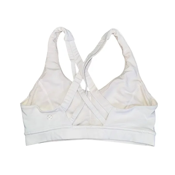 Lululemon Energy Bra Women 6 White Fair Strappy Crossback Sports Bra - Image 3