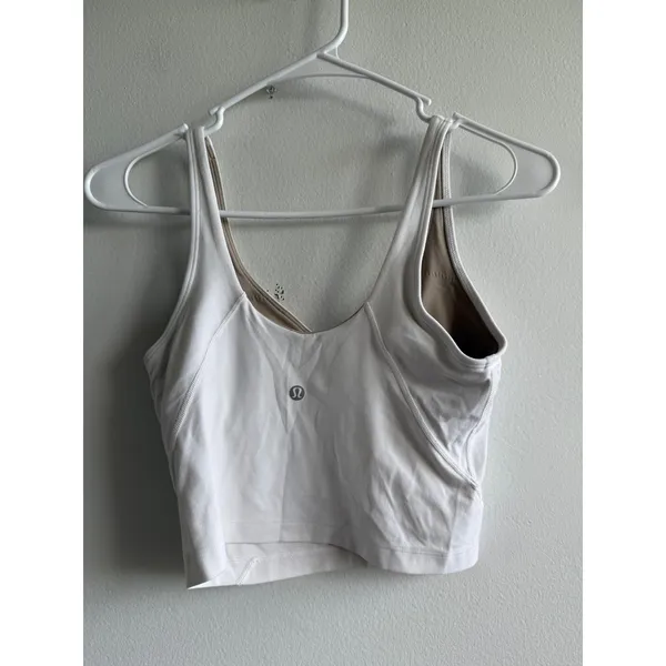 Lululemon Align Tank Top White Tan Lining LW1CW8S Size 6 - Image 4