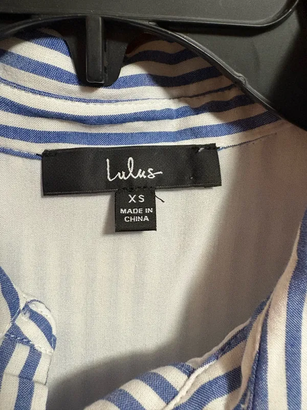 Lulus Lifestyle Blue and White Striped Long Sleeve Shirt Dress - Image 4