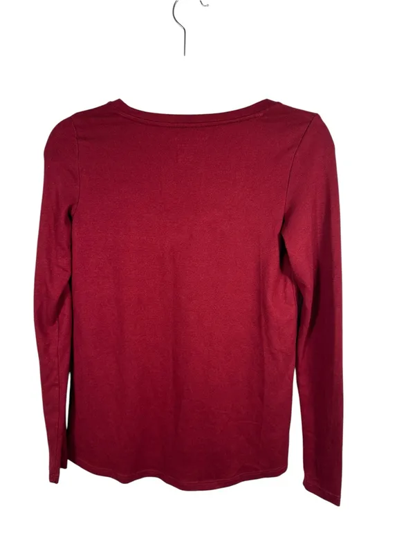 American Eagle Soft & Sexy Plush V-Neck Long Sleeve Tee‎ Red Size XS - Image 3