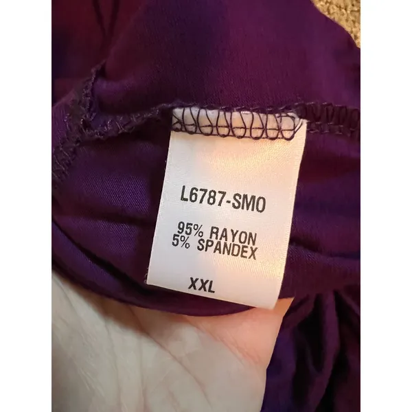 Earthbound Jumpsuit Women XXL Purple V Neck Cap Sleeve Wide Leg Knot Front NWT - Image 7