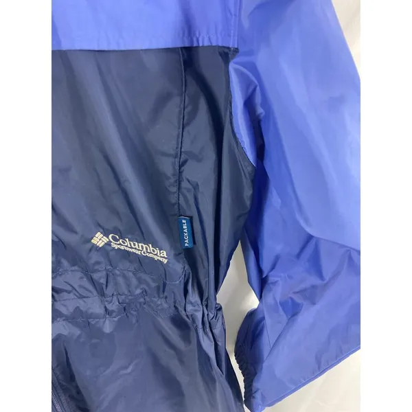 Columbia Zip Up Hooded Windbreaker Packable Rain Jacket Size Medium - Image 2