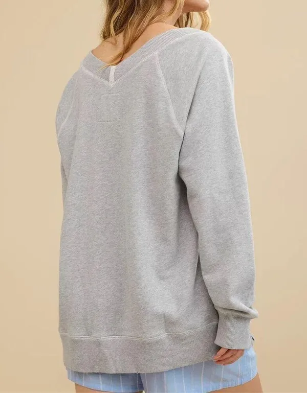 Aerie Downtime V-Neck Sweatshirt sz M - Image 2