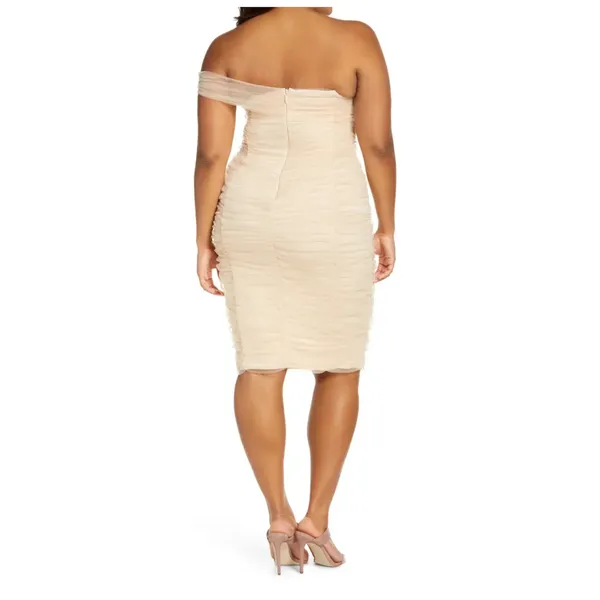 Lavish Lice NWT Ruched Off The Shoulder Sheath Dress Size UK/20, US/16 - Image 2