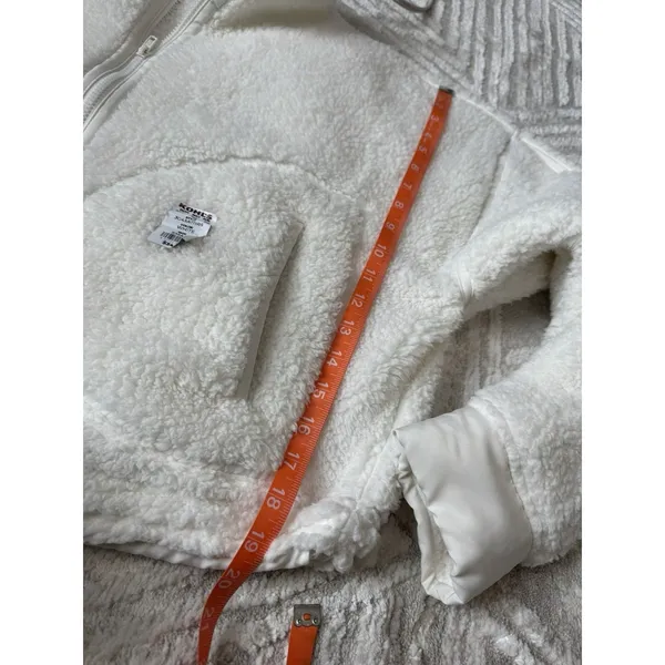 Sonoma Juniors' SO Pullover White Size S Sherpa High Pile Quarter-Zip Oversize New - Image 9