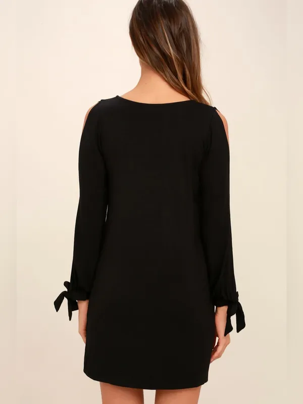 Lulus Glory of Love Black Shift Dress Size Medium NWT - Image 3
