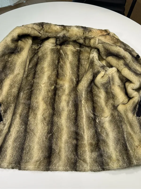 dennis basso Black Coat with Tan Faux-Shearling Trim Size XL NWOT - Image 8