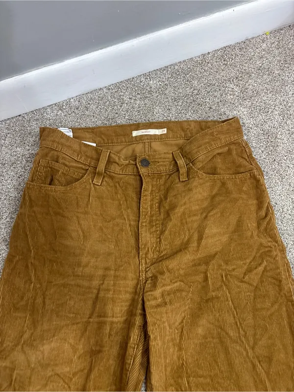 Levi's ‘94 Baggy Corduroy Pants Women's Size 28 Brown Cotton High Rise Straight - Image 10