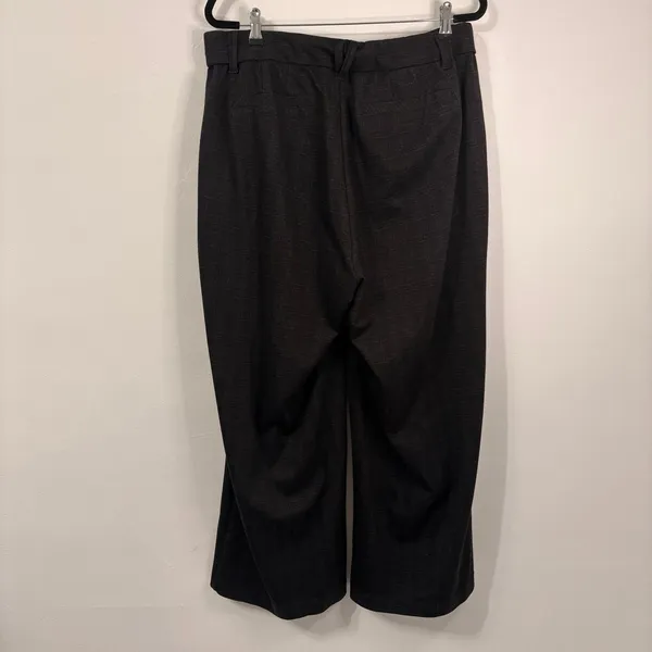 Democracy Dark Gray Plaid Wide Leg Dress Pants Sz 14W - Image 5