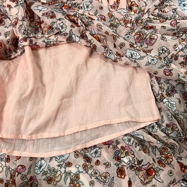 Parker & Rowe Pink Floral Midi Dress Sz S - Image 6