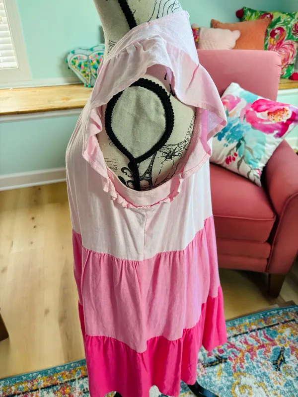 Pink J.Crew Dress Tiered - Image 4