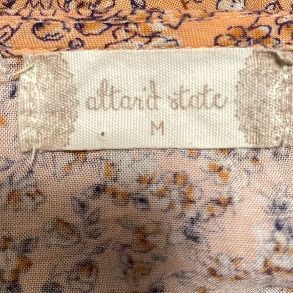 Altar’d‎ State Boho Floral Smocked Long Sleeve Dress Peach Orange Size Medium - Image 7