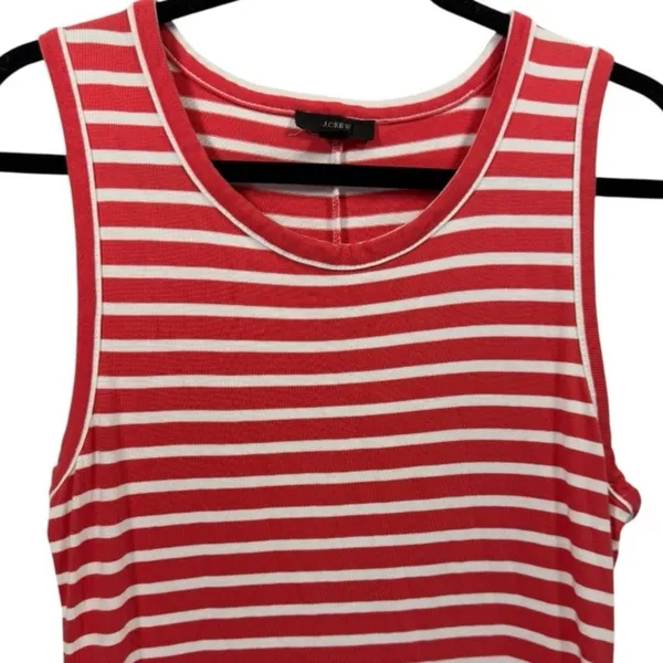J. Crew Sleeveless Striped‎ High Low Cotton Maxi Dress Size Small Preppy Beachy - Image 6