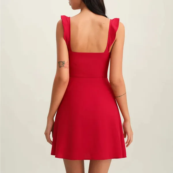 Rihoas Red Sweetheart Neck Slip Mini Dress - Image 4