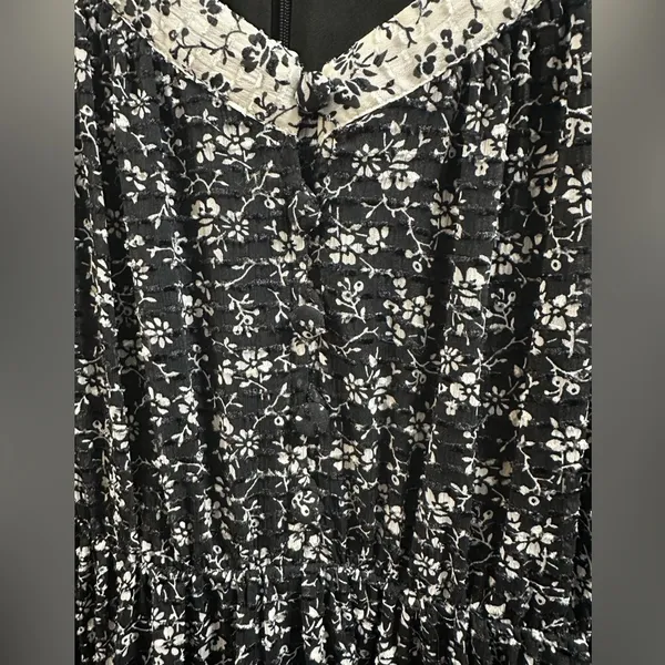 Floral Black and White Dress - Image 2