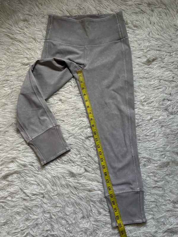Lululemon Athletica Washed Gray Women’s Cropped High-Waist Leggings Size 4 - Image 7