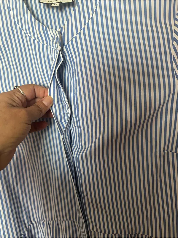 Tuckernuck Blue and White Striped Midi Shirt Dress - Image 6