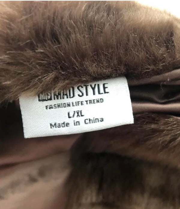 Faux Fur Jacket Brown Size L - Image 3
