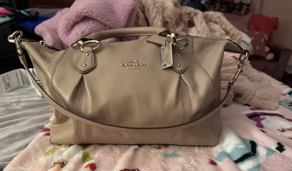 Coach Colette Tan Leather Satchel Shoulder Bag - Image 2