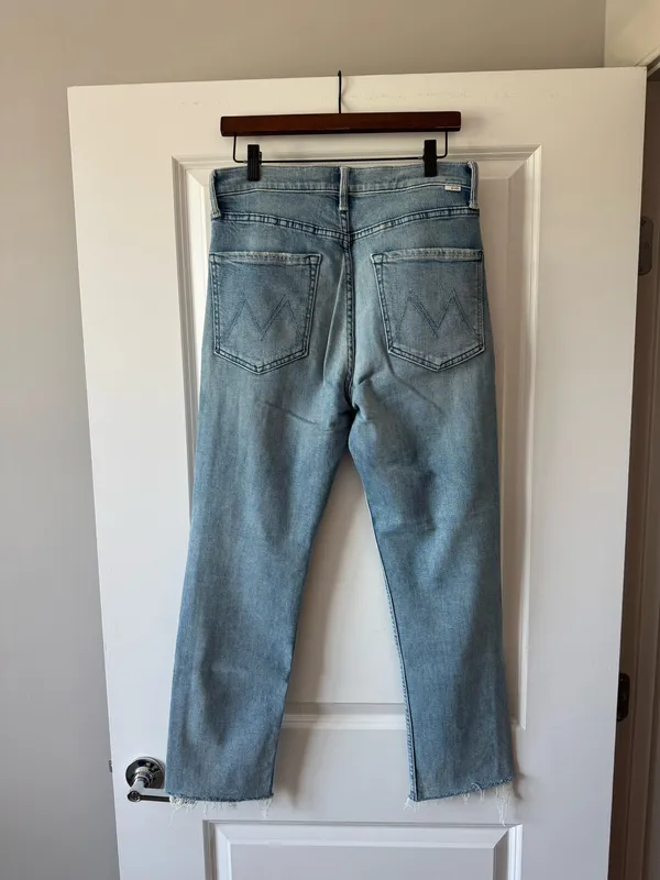 MOTHER High Waisted Rider Ankle Fray Jeans - Image 3