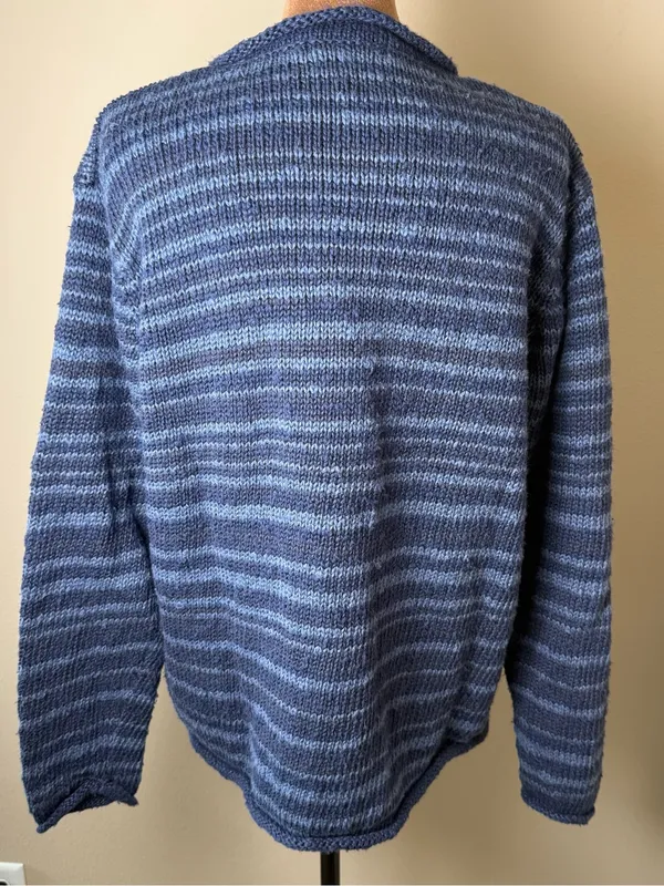Vintage Y2K Northern Isles Roll Neck American Flag Sweater Womens XL Navy USA - Image 4