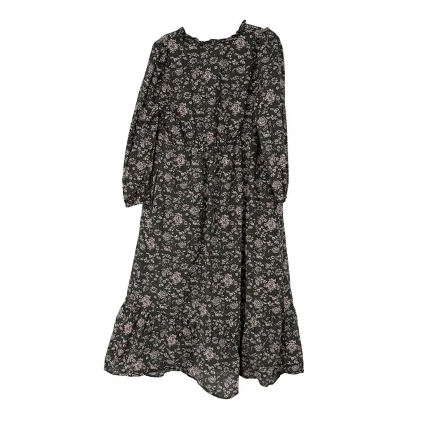 The Nines by Hatch Womens Green Floral Long Sleeve Tiered Maxi Dress Small‎ - Image 2