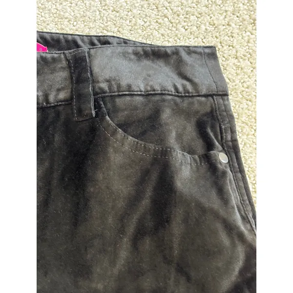 Alice + Olivia Velvet Pants 31 Black Straight Leg Luxury Goth Designer Trousers‎ - Image 7