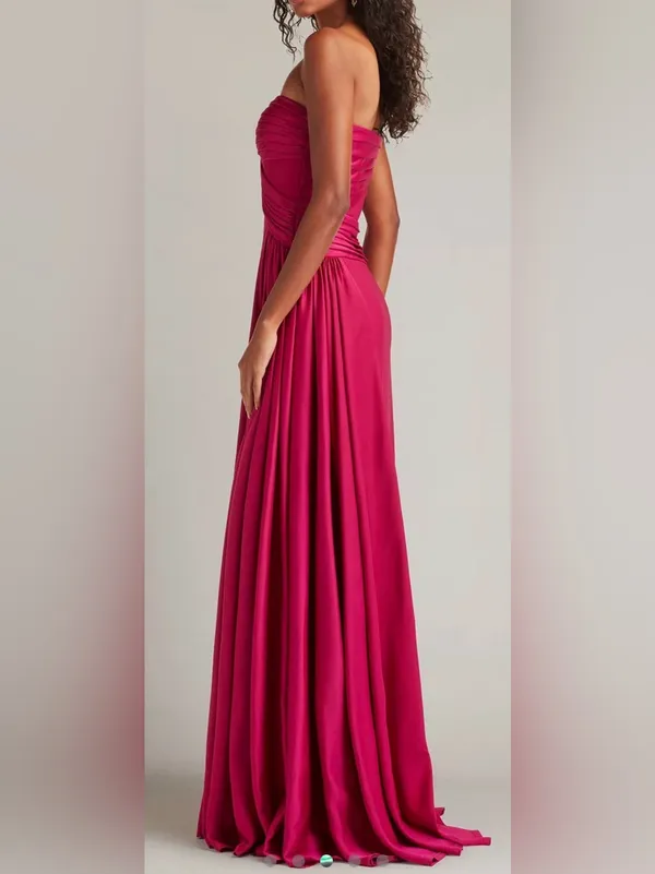 NEW Tadashi Shoji Cassera Strapless New Fuchsia Pink Draped Strapless Gown Sz 2 - Image 3