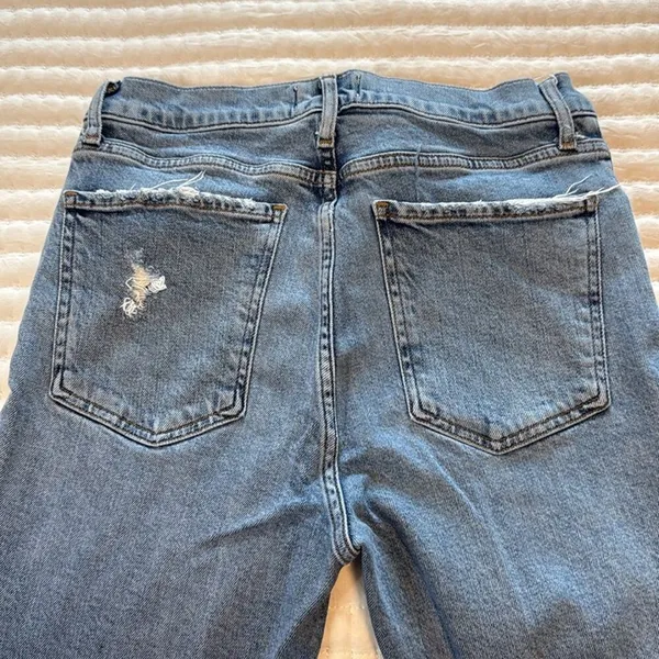 Agolde Jeans Distressed Button Fly Light Wash Straight 26x27" Size 26 - Image 4