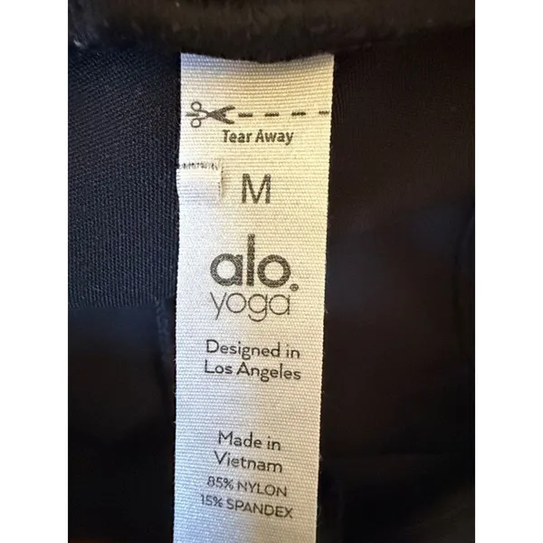 Alo Yoga Black High Waist Split Zip Flare Leggings Size Medium - Image 4
