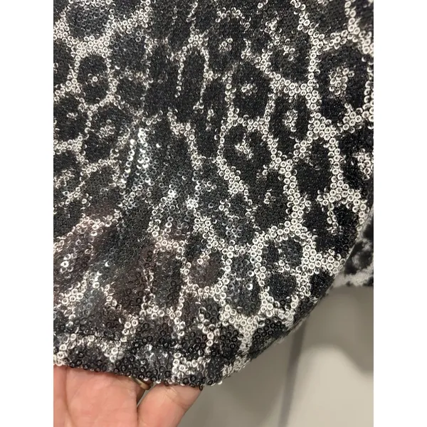 NWT Worthington Plus A-Line Skirt Winter Leopard Sequin Size 2X Lined Stretchy - Image 5
