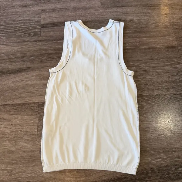 Zara White Scoop Tank with Contrast Trim - Image 5