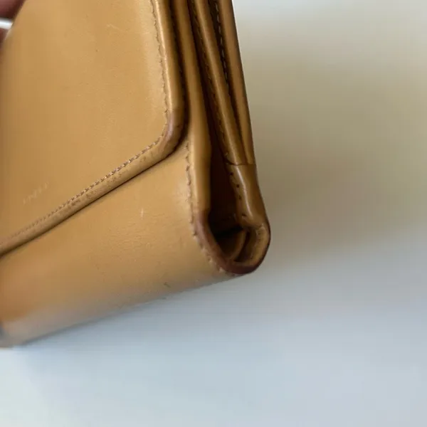 Vintage Coach Leather Tri Fold Card Holder Wallet Tan Camel 5.5”x4” - Image 7