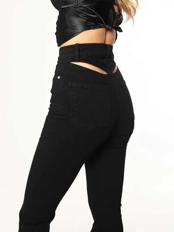 revice denim avalon jet black flare jeans 25W - Image 7