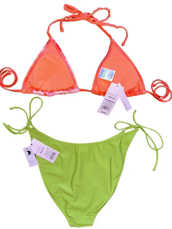 Wild Fable Hibiscus Tropical Print Bikini Size M - Image 4