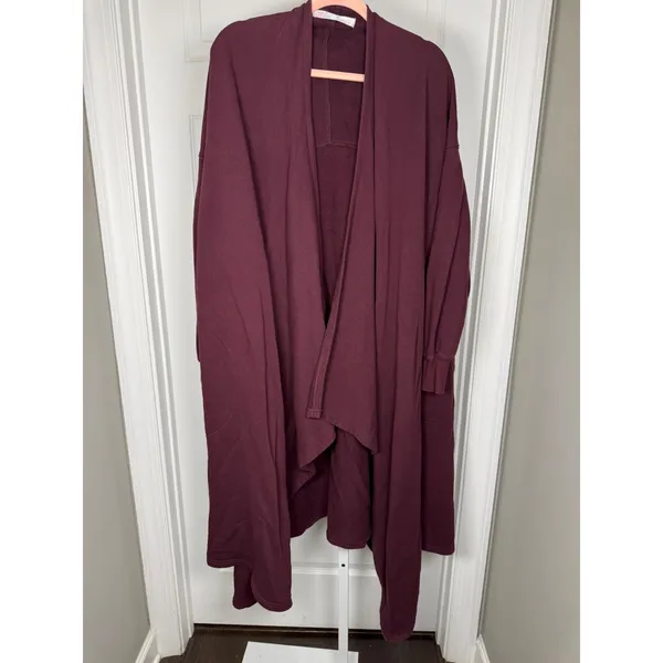 Free People Beach Oversized‎ Burgundy Cardigan XS/S Slouchy Boho - Image 2