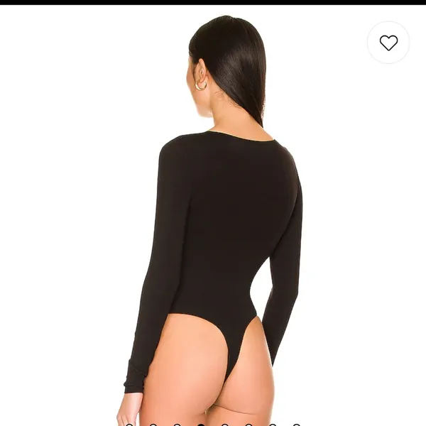 All The Way Deep V Neck Bodysuit in Black - Image 4