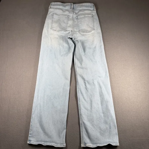 Old Navy Wow Wide Leg Jeans Womens 4 Blue Light Wash High Rise Stretch Denim - Image 9