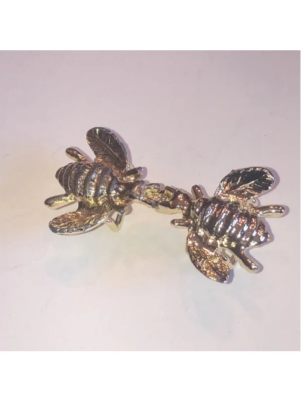 Vintage Gold Tone Bee Queen Bee Retro Boho Belt Buckle - Image 3