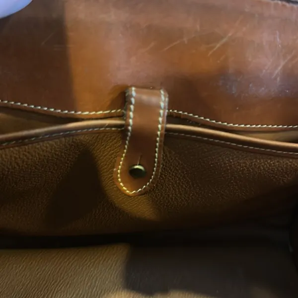 Dooney & Bourke Ivory & Brown Vintage Satchel Bag - Image 8