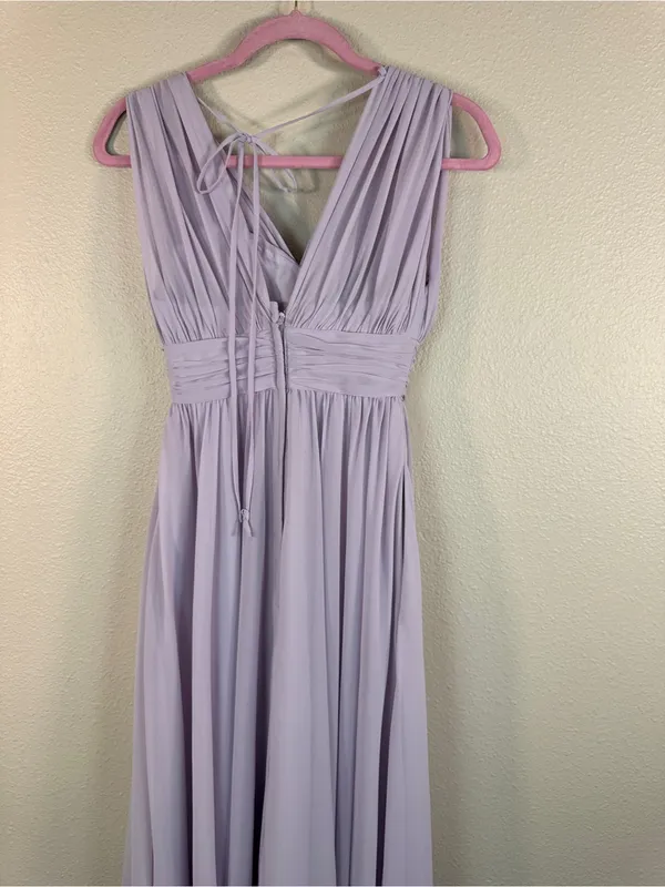 Morilee Purple Lavender Chiffon Maxi Bridesmaid Dress Womens XS Formal Prom - Image 6