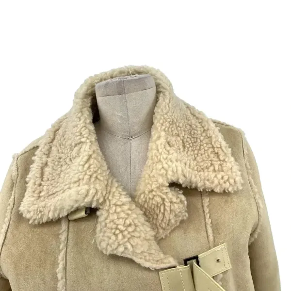 Moon River Borg Lined Duffle Coat Faux Suede Sherpa Penny‎ Lane Size Medium - Image 5